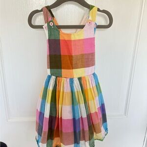 Mini Boden Multicolor Plaid Kids Dress